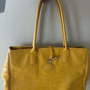 Longchamp yellow Croc